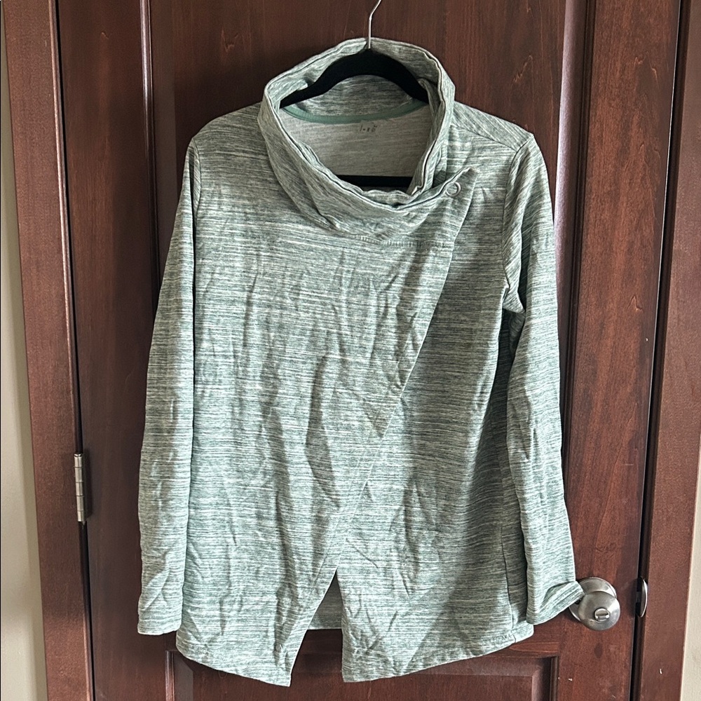 Danskin Heathered Green Cowl Neck Sweater
